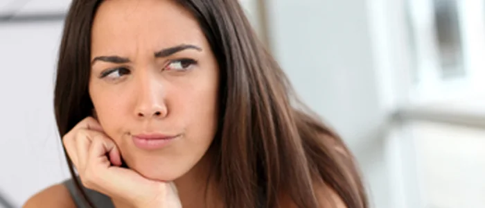 Confused Lady Looking Up